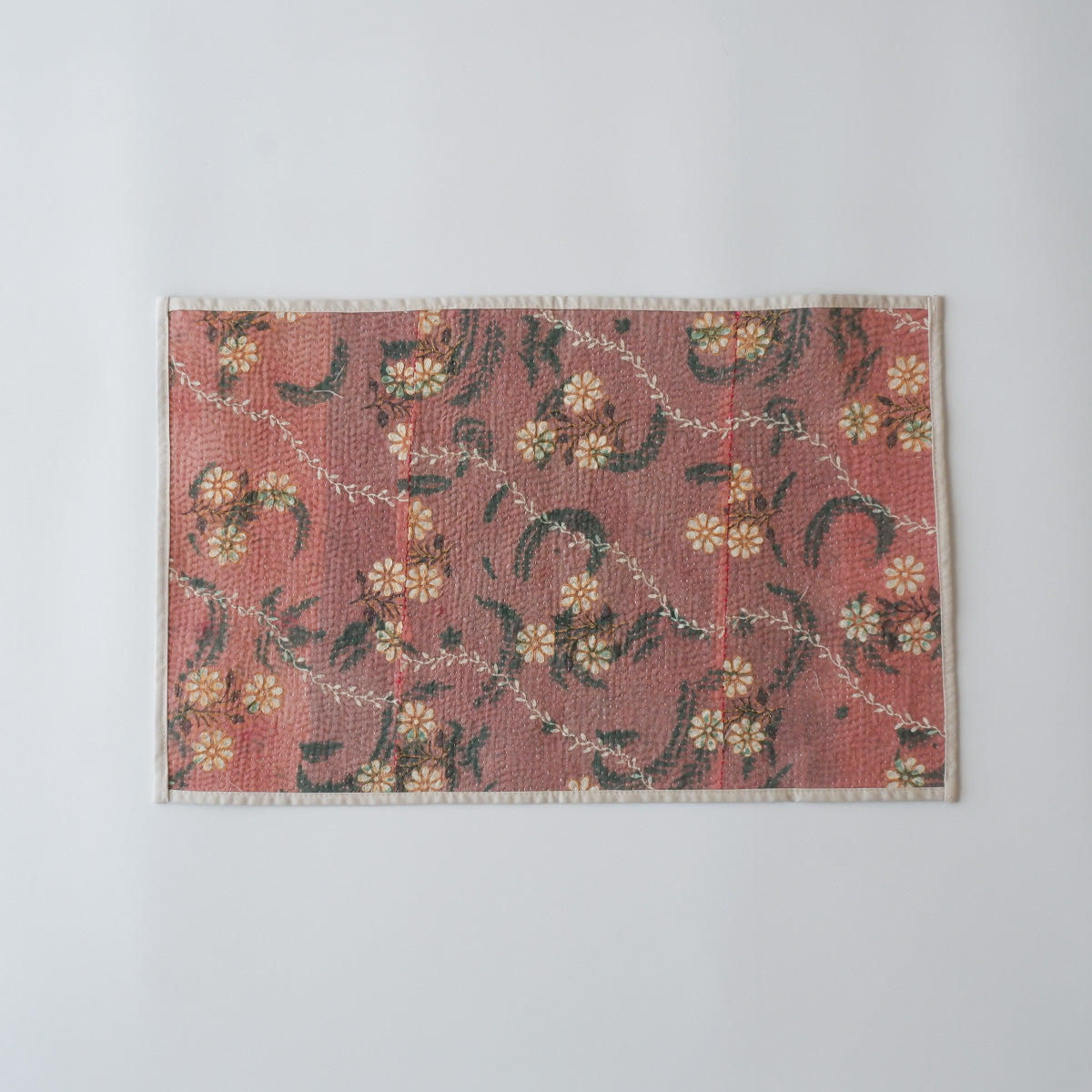 〈Vintage kantha quilt〉フードマット【Block Print-B】