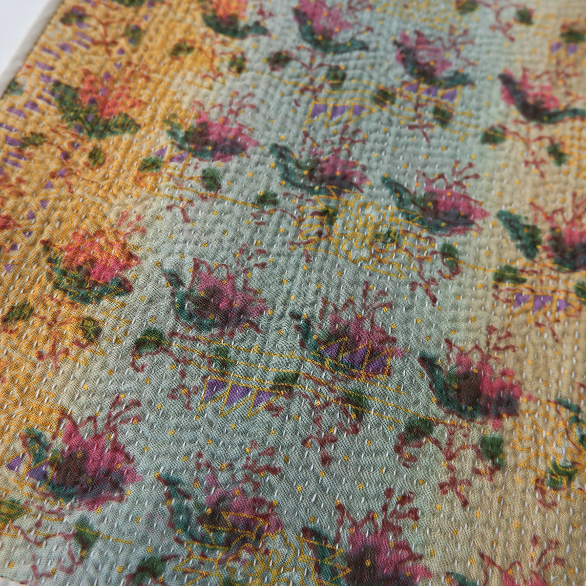 〈Vintage kantha quilt〉フードマット【Block Print-B】
