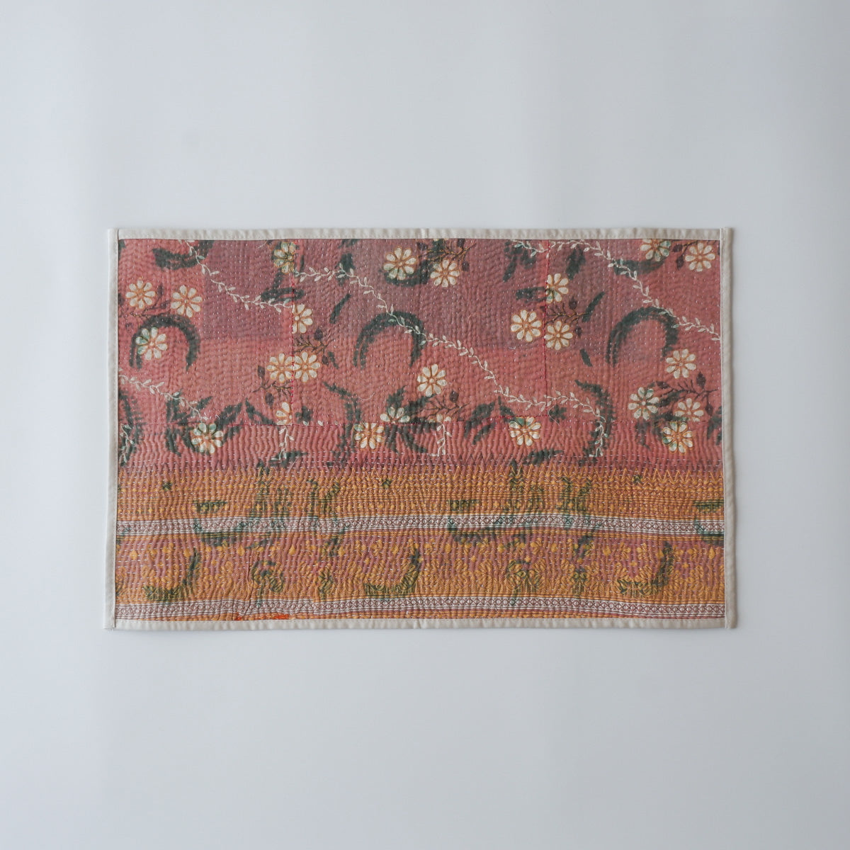 〈Vintage kantha quilt〉フードマット【Block Print-C】