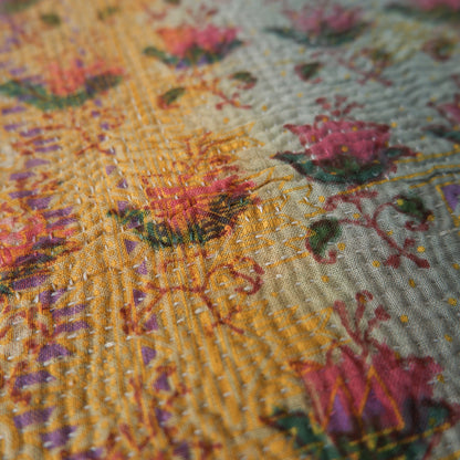 〈Vintage kantha quilt〉フードマット【Block Print-C】