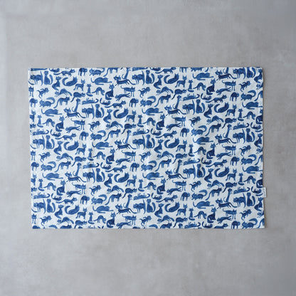 〈7/31発売〉Fabric Blanket（ファブリックブランケット）【Cheeky Cat/Blue】