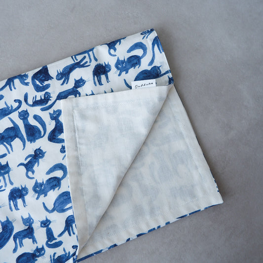 〈7/31発売〉Fabric Blanket（ファブリックブランケット）【Cheeky Cat/Blue】