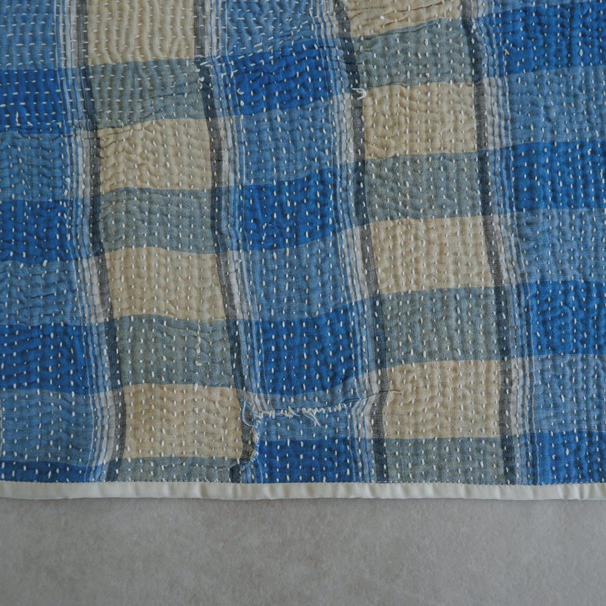 Vintage kantha kilt 멀티 매트[Blue-B]