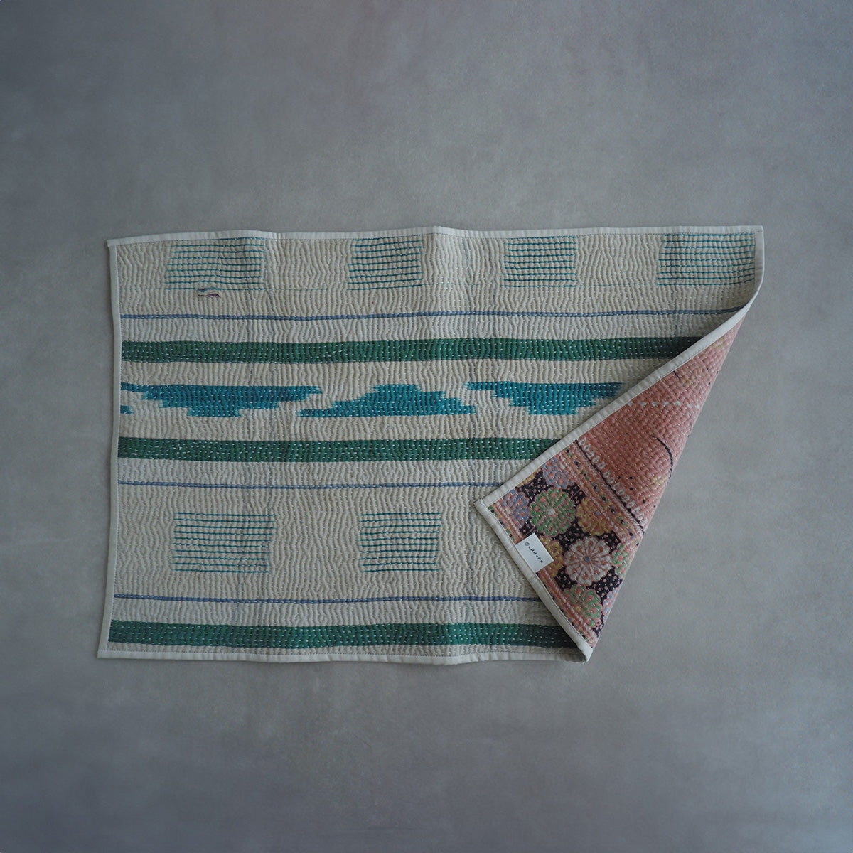 Vintage kantha kilt 멀티 매트【Green-B】