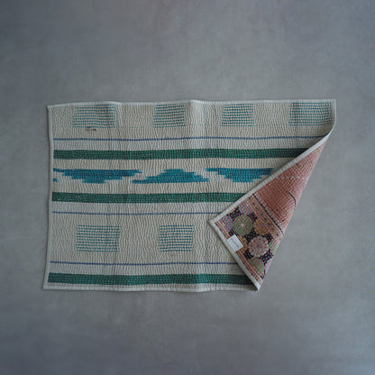 Vintage kantha kilt 멀티 매트【Green-B】