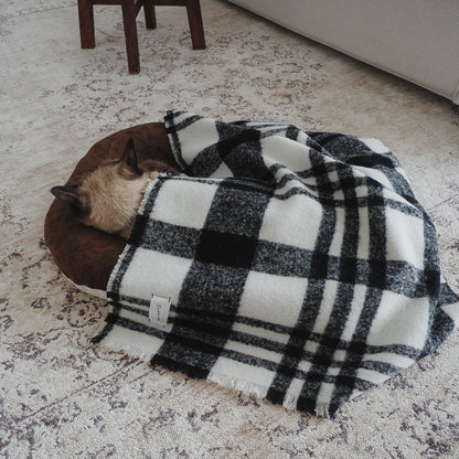 Wool Cat Blanket (ウールキャットブランケット)【チェックループツイード】