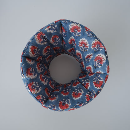 猫のやわらかエリザベスカラー【ハンドブロックプリント/Mist Blue】