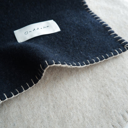 Cat ket / Reversible wool 【Navy/Beige】