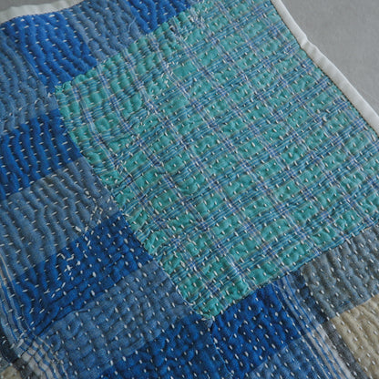 Vintage kantha kilt 멀티 매트[Blue-B]