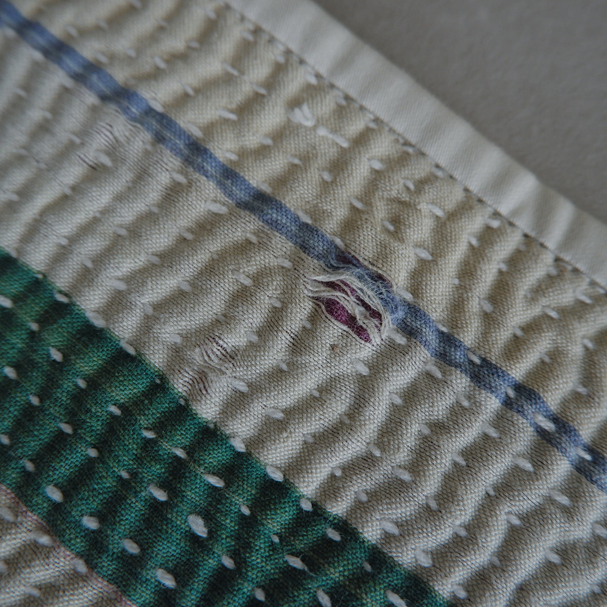 Vintage kantha kilt 멀티 매트【Green-A】
