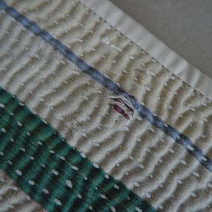 Vintage kantha kilt 멀티 매트【Green-A】
