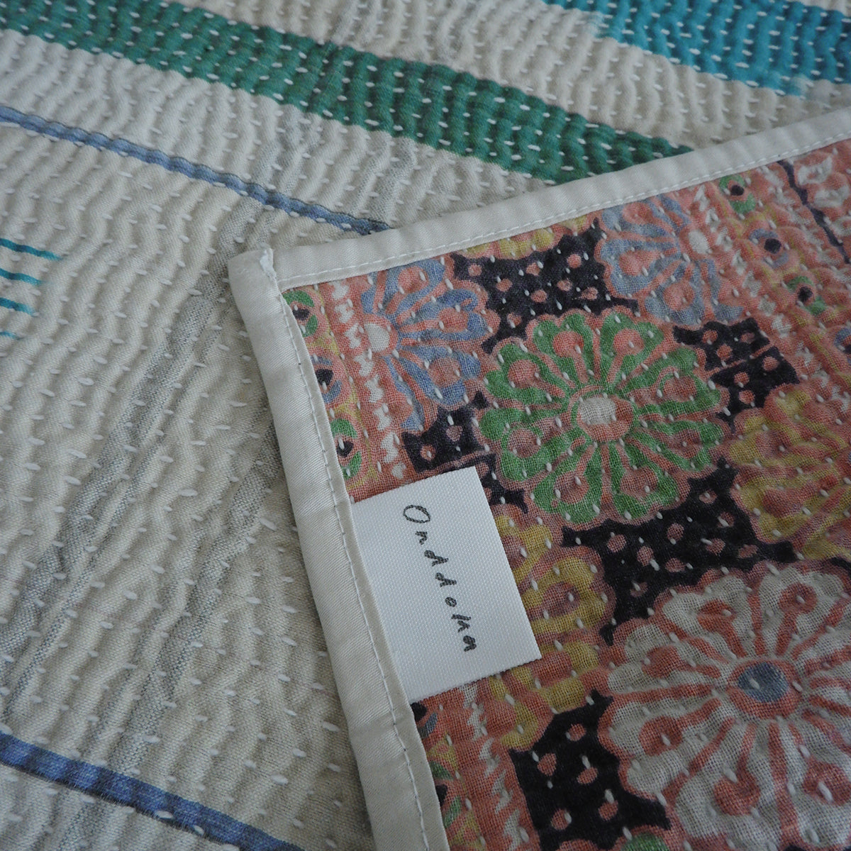 Vintage kantha kilt 멀티 매트【Green-B】