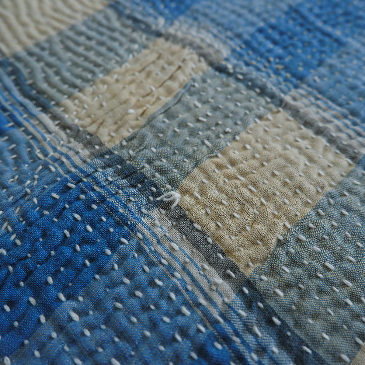 Vintage kantha kilt 멀티 매트[Blue-B]