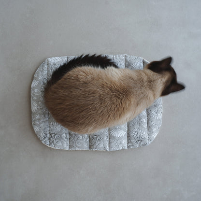 猫のための除湿マット【ハンドブロックプリント/ Gray】