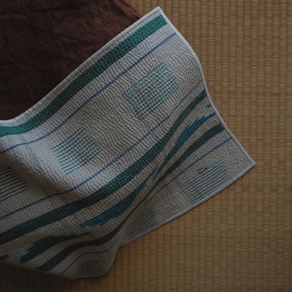 Vintage kantha kilt 멀티 매트【Green-A】