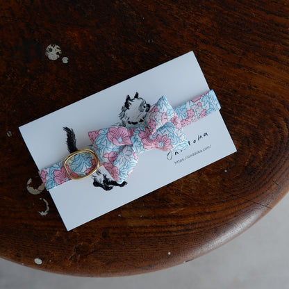 Cat-friendly cotton collar/ribbon [Liberty/Pink Poppy]