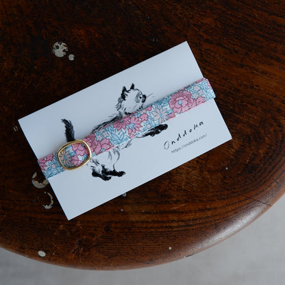 Cat-friendly cotton collar/without ribbon [Liberty/Pink Poppy]