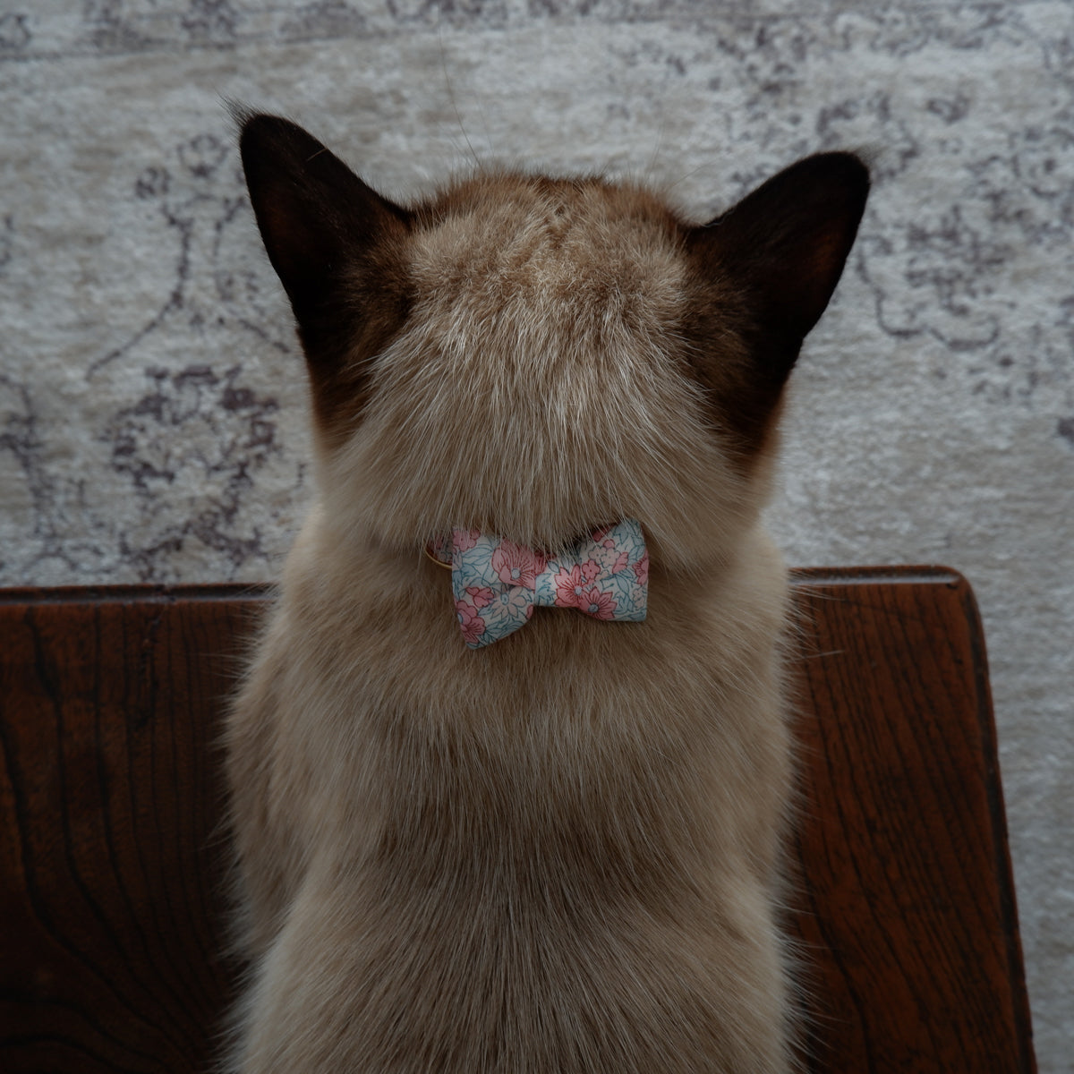 Cat-friendly cotton collar/ribbon [Liberty/Pink Poppy]