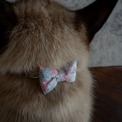 Cat-friendly cotton collar/ribbon [Liberty/Pink Poppy]