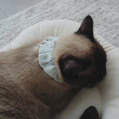 French knot embroidered ruffle collar [green] 