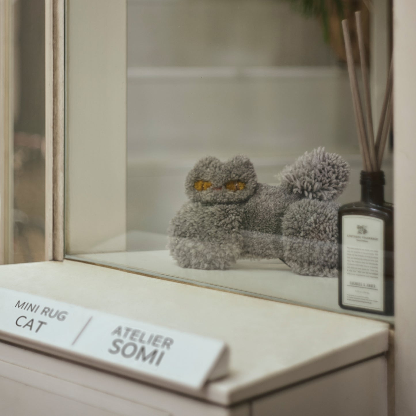 〈Atelier Somi〉Animal Mini Rug【グレーねこ】