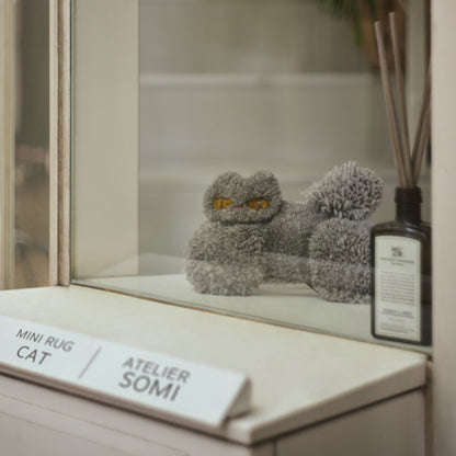 〈Atelier Somi〉Animal Mini Rug【グレーねこ】
