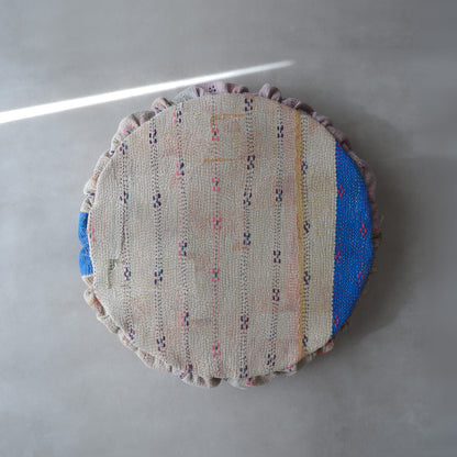 〈Vintage kantha kilt〉Pouf Cat Bed【ベージュA】
