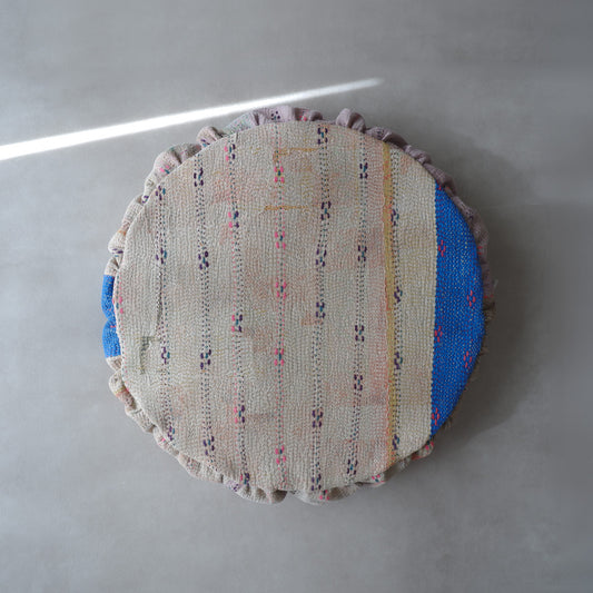〈Vintage kantha kilt〉Pouf Cat Bed【ベージュA】