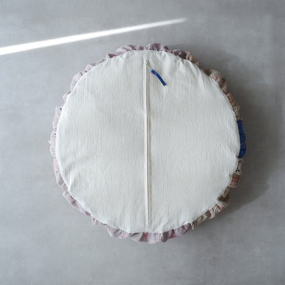 〈Vintage kantha kilt〉Pouf Cat Bed【ベージュA】