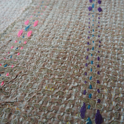 〈Vintage kantha kilt〉Pouf Cat Bed【ベージュB】