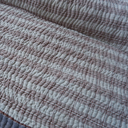 Fabric bed【kantha kilt / Gray pattern】D