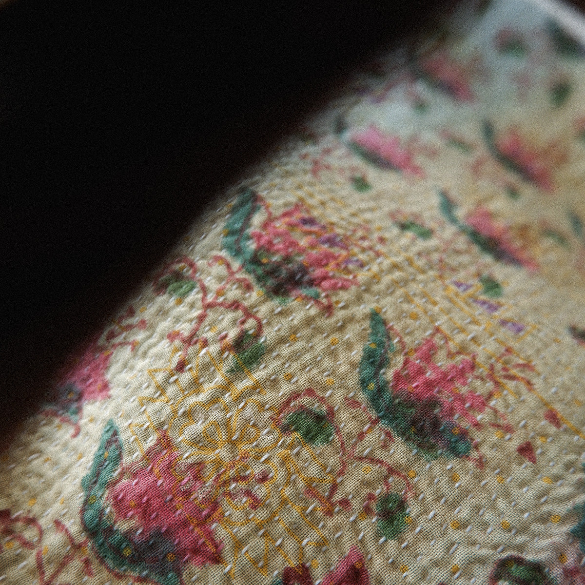 〈Vintage kantha quilt〉フードマット【Block Print-B】