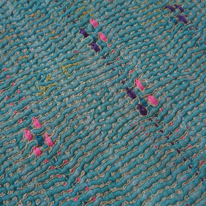 〈Vintage kantha kilt〉Pouf Cat Bed【グリーンA】