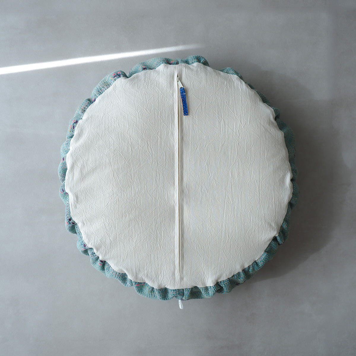 〈Vintage kantha kilt〉Pouf Cat Bed【グリーンA】