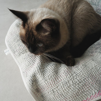 Vintage kantha kilt 멀티 매트【Blue-A】