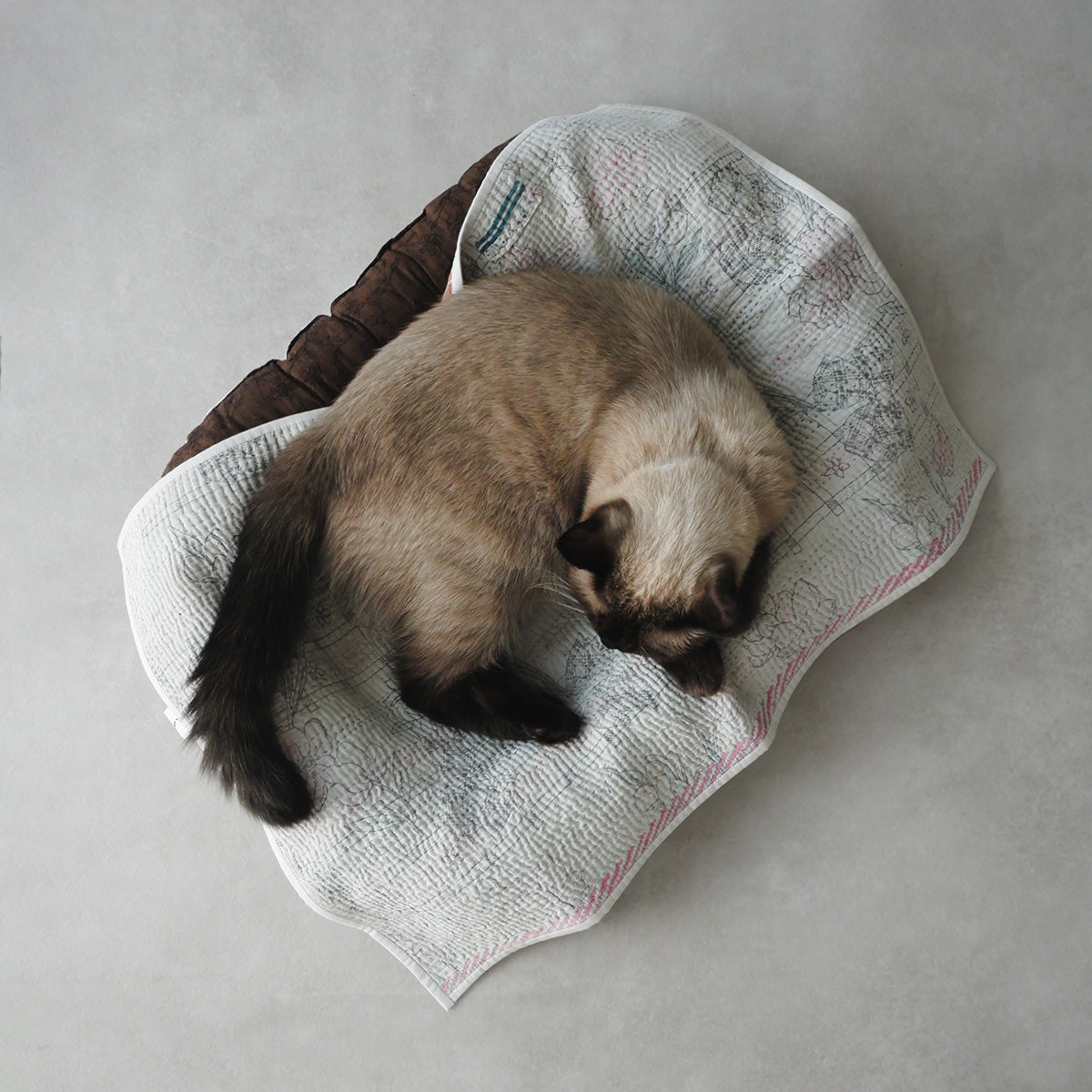 Vintage kantha kilt 멀티 매트【Blue-A】