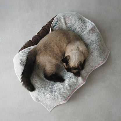 Vintage kantha kilt 멀티 매트【Blue-A】