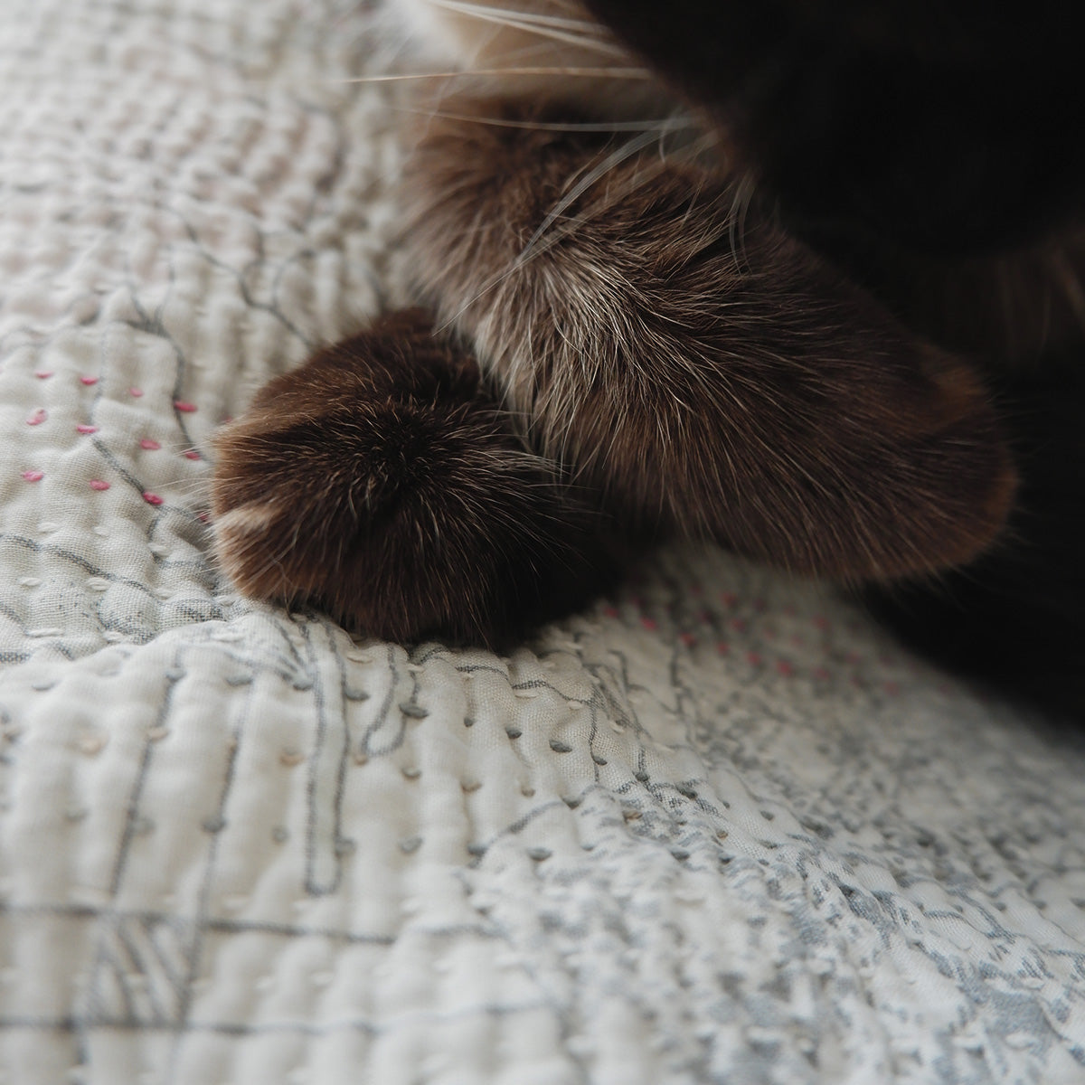 Vintage kantha kilt 멀티 매트【Blue-A】