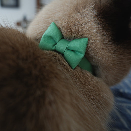 猫にやさしいコットン首輪/リボン【Leaf】