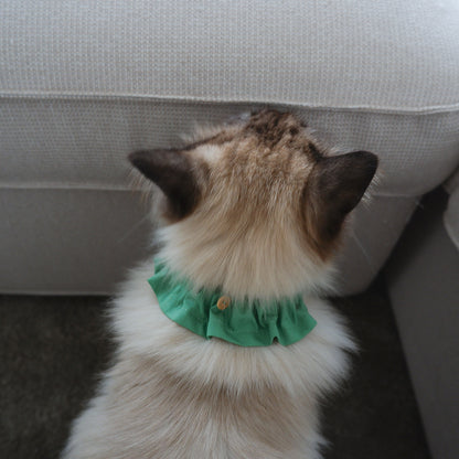 猫にやさしいコットン首輪/フリル【Leaf】