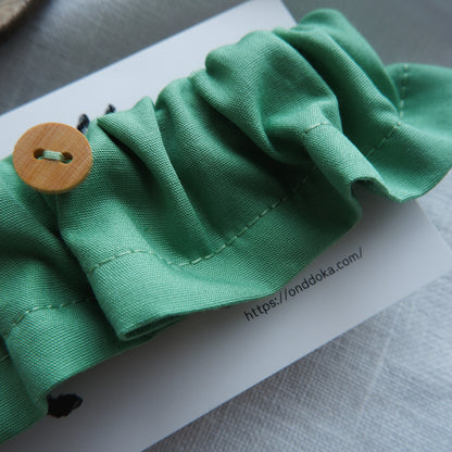 猫にやさしいコットン首輪/フリル【Leaf】