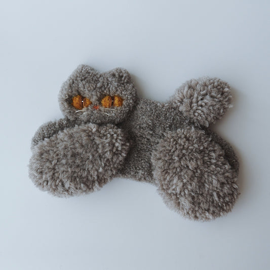 〈Atelier Somi〉Animal Mini Rug【グレーねこ】