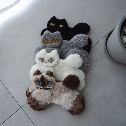 〈Atelier Somi〉Animal Mini Rug【ハチワレねこ】