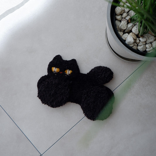 〈Atelier Somi〉Animal Mini Rug【くろねこ】