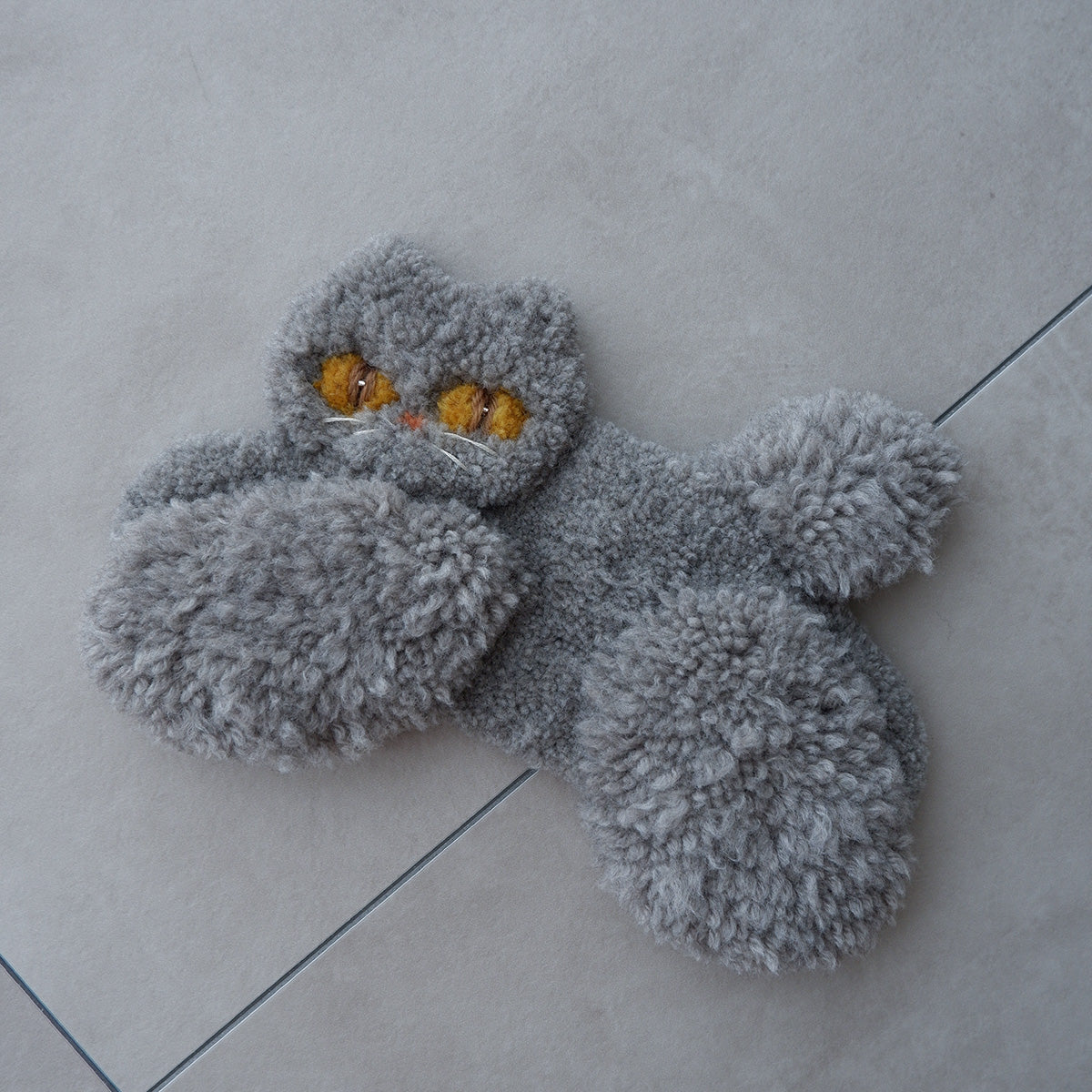 〈Atelier Somi〉Animal Mini Rug【グレーねこ】