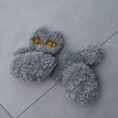 〈Atelier Somi〉Animal Mini Rug【グレーねこ】